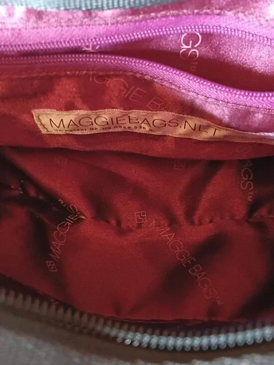 Maggie Bags Woven Seatbelt Purse Blue Orange Checkered Shoulder Bag EUC - Picture 6 of 6